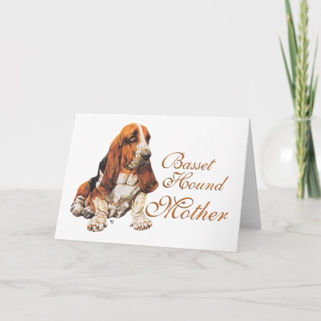 Cartão Dia de as mães Hound Basset (Frente)