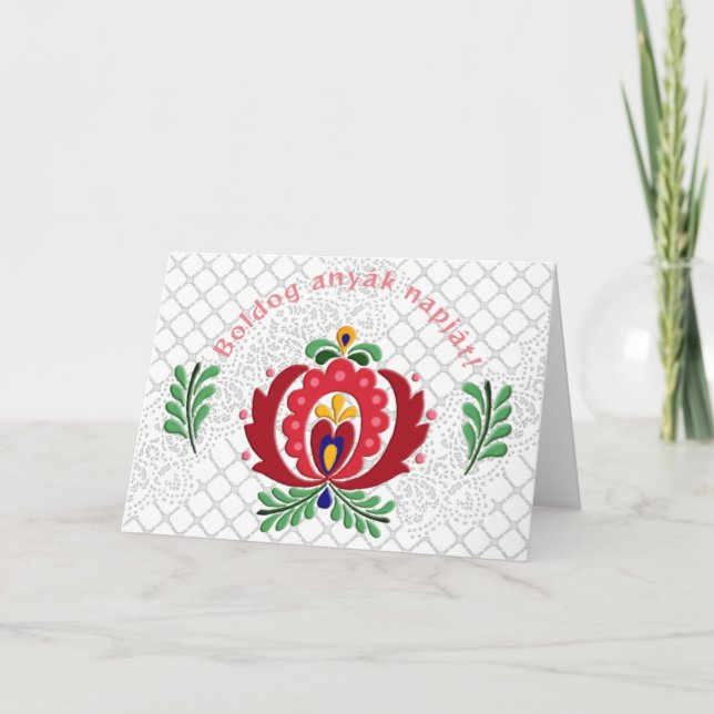 Cartão Dia de as mães húngaro (Frente)