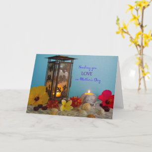 Cartão Dia de as mães Lanterna e Flores