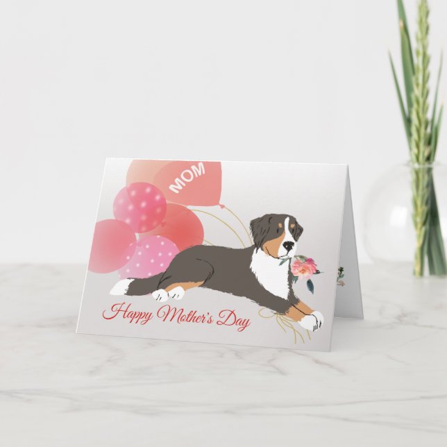 Cartão Dia de as mães Love from your Bernese Mountain Dog (Frente)