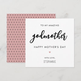 Cartão Dia de as mães Madrinha Moderna e Minimalista Pers