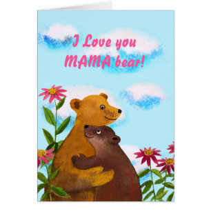 Cartão Dia de as mães MAMA urso