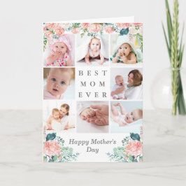 Cartão Dia de as mães MELHOR MOM NUNCA Colagem de Fotos F