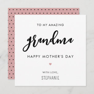 Cartão Dia de as mães Mínimo Personalizado e Avó Moderno
