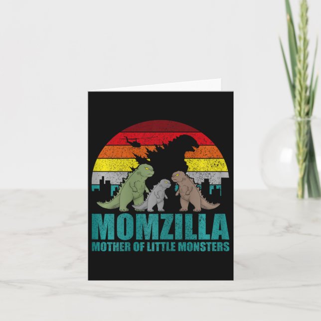 Cartão Dia de as mães Momzilla Mãe De Monstros Pequenos (Frente)