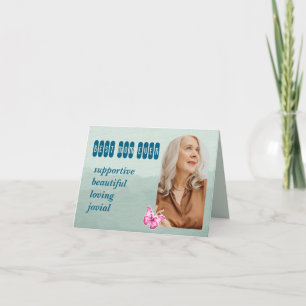 Cartão Dia de as mães Personalizado Foto e Palavras Azul