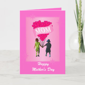 Cartão Dia de as mães rosa