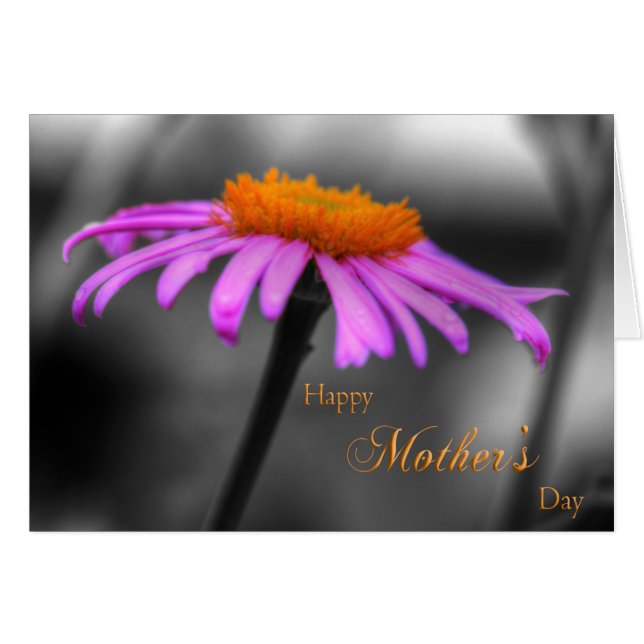 Cartão Dia de as mães Roxo e Conversor Laranja (Frente Horizontal)