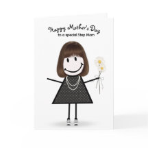 Dia de as mães Stick Figure Girl para Stepman