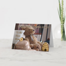 Cartão Dia de as mães - Urso de Teddy - Placa - Personali