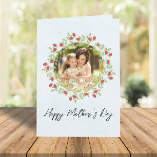 Cartão Dia de as mães Watercolor Rosa Floral Feliz Foto