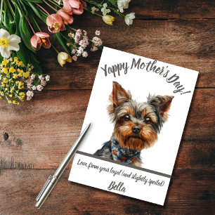 Cartão Dia de as mães Yappy Yorkie