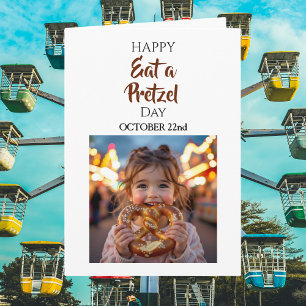 Cartão Dia de Comer um Pretzel 22 de Outubro