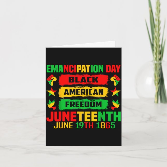 Cartão Dia de emancipação Juneteenth negro 19 de junho de (Frente)