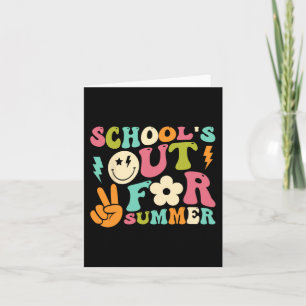 Cartão Dia De Escola Groovy Escola Fechada Para O Verão P
