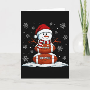 Cartão Dia de Jogo de Futebol Americano de Natal Boneco d
