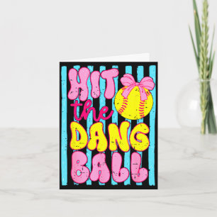 Cartão Dia de jogo engraçado time de softball mãe esporte