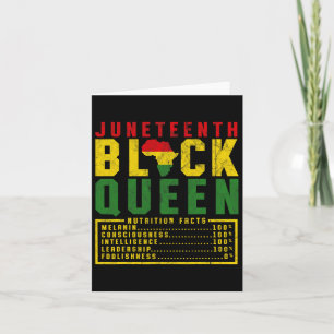 Cartão Dia de Juneteenth Mulheres Rainha Negra Dieta Mela