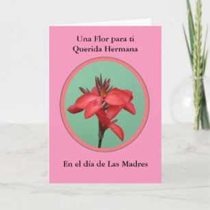 Cartão Dia de Las Madres Una flor para mi hermana