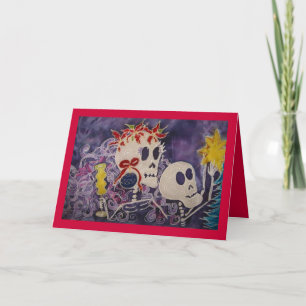 Cartão Dia de los Muertos Christmas Poins... - Customized