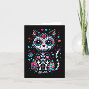 Cartão Dia De Los Muertos Cinco De Mayo Gato Caveira De A
