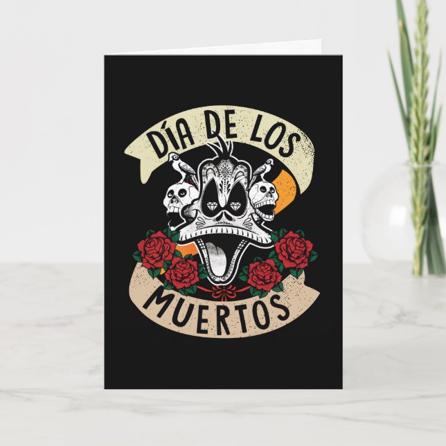 Cartão Día De Los Muertos DAFFY DUCK™ (Frente)