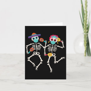 Cartão Dia De Los Muertos Dia Dos Mortos Caveira Dançando