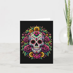 Cartão Dia De Los Muertos Dia Dos Mortos Caveira de Açúca