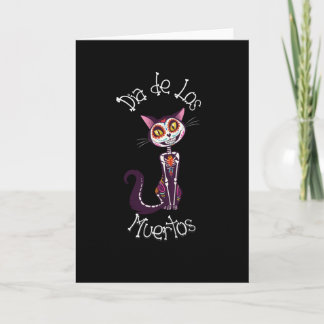Cartão Dia de los Muertos- Gato de Açúcar