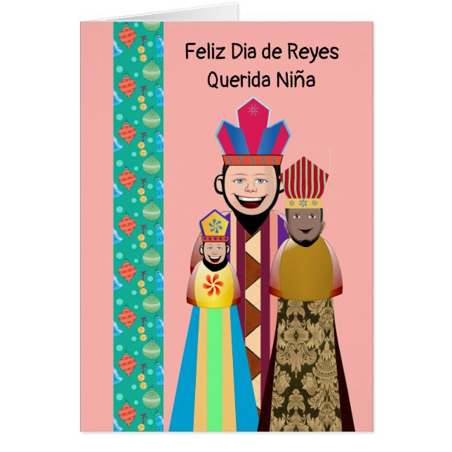 Cartão Dia de los Reyes Magos Niña (Frente)