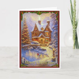 Cartão Dia de Natal no lago