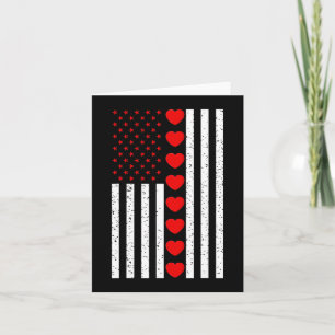 Cartão Dia de os namorados Americano Flag Hearts Boys Gir