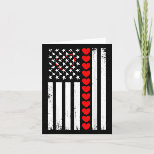 Cartão Dia de os namorados Americano Flag Hearys Patrioti