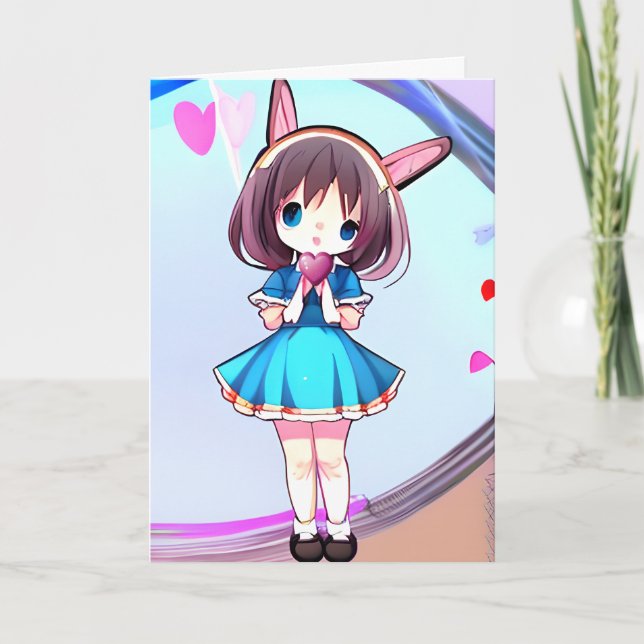 Cartão Dia de os namorados Anime (Frente)