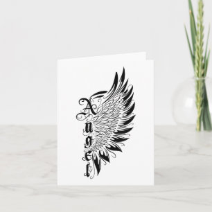 Cartão Dia de os namorados Anjo com Estilo de Tatuagem de