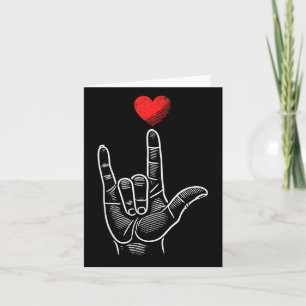 Cartão Dia de os namorados Asl I Love You Ham Sinal Langu