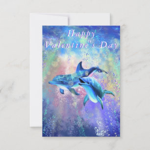 Cartão Dia de os namorados Card Dolphin Casal Love