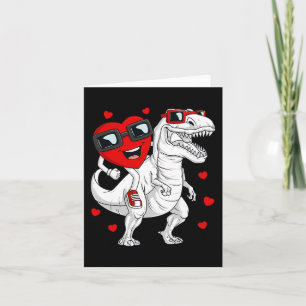 Cartão Dia de os namorados Coração Andando Dinossauro T R