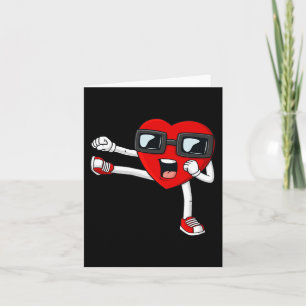 Cartão Dia de os namorados Coração Karate Kick Divertimen