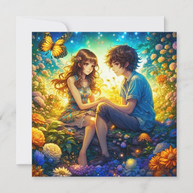 Cartão Dia de os namorados de Casal Romântico Personaliza (Frente)