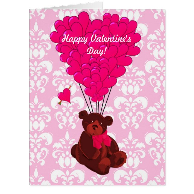Cartão Dia de os namorados de ursinho romântico bonito (Frente)