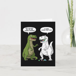 Cartão Dia de os namorados Dinossauro T Rex Divertimento