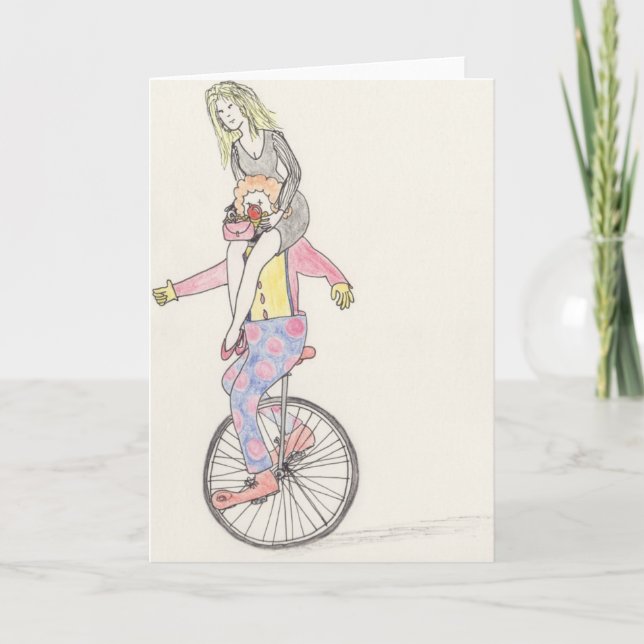 Cartão Dia de os namorados Engraçado Palhaço de Arte de C (Frente)