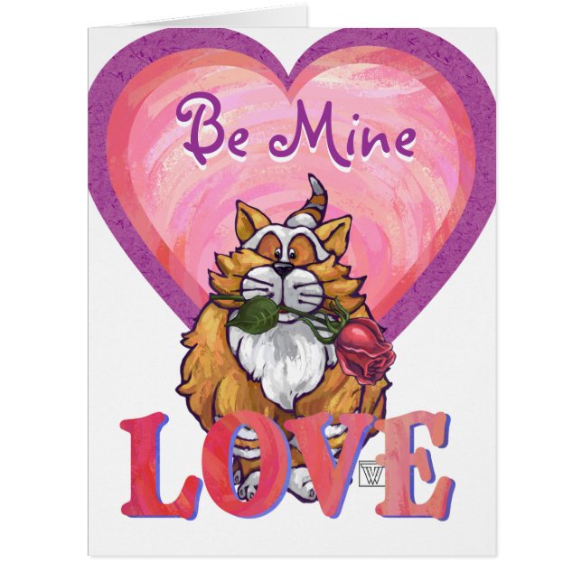 Cartão Dia de os namorados Ginger Cat (Frente)