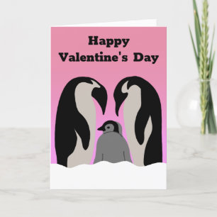Cartão Dia de os namorados Gota da Família Penguin para P