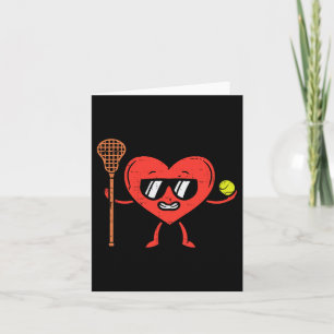 Cartão Dia de os namorados Heart Lacrosse Funny Lax Sport