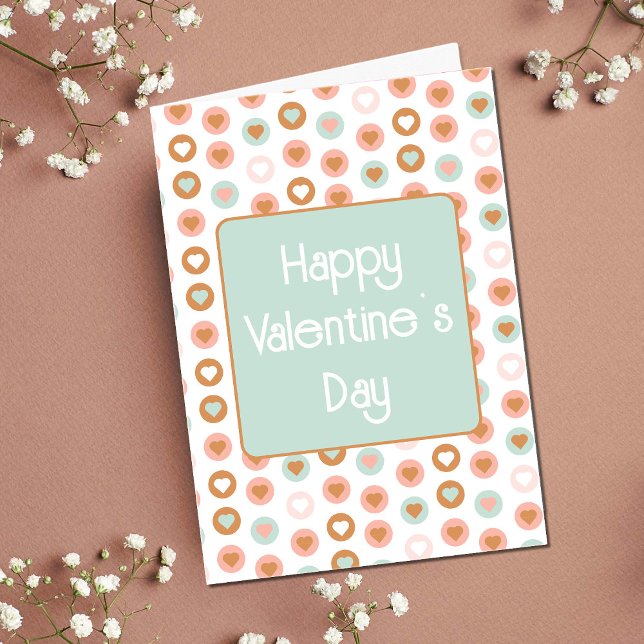 Cartão Dia de os namorados hippy 70s retroativo (Criador carregado)