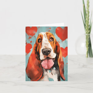 Cartão Dia de os namorados Hound Basset