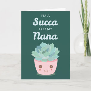 Cartão Dia de os namorados Minha Nana com o Suculento de
