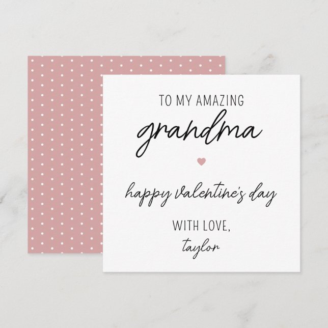 Cartão Dia de os namorados moderno e bonito para a vovó (Frente/Verso)